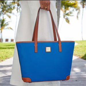 Dooney & Bourke Blue Pebble Grain Charleston Tote